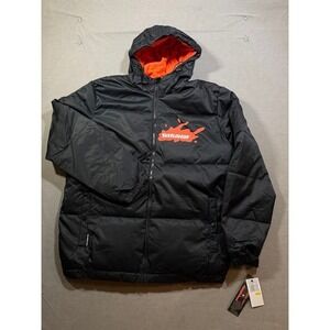 Nickelodeon x Members Only Chuckie Puffer Jacket Black Hooded Zip Mens Small NWT